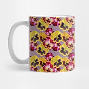 floral pattern. Watercolor pansy flowers. Gift Mug